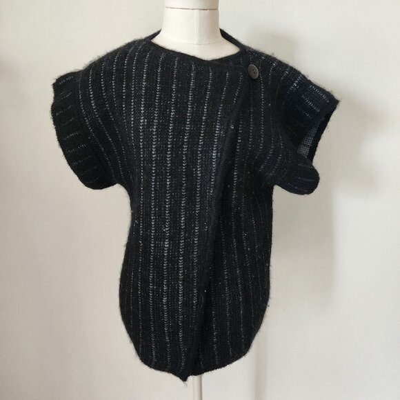 Vintage P.G.E. Mohair Pinstripe Lagenlook Cardigan Vest - Picture 1 of 7